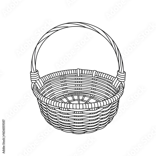 empty basket isolated on white