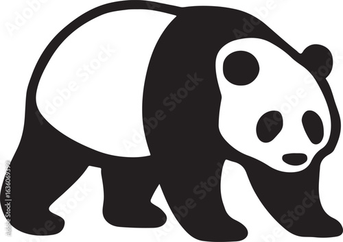 Charming panda illustration with vibrant color accents