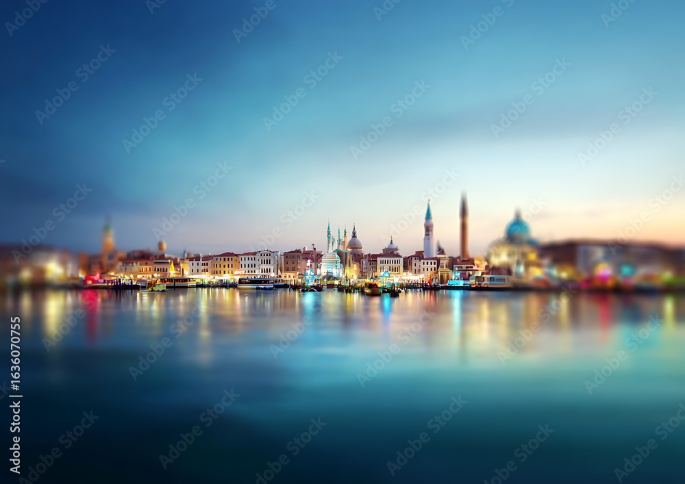 Obraz premium Venice city skyline at twilight hour