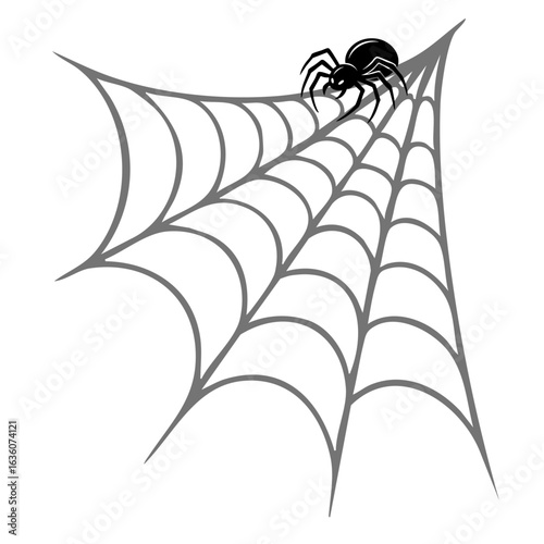 schwarze Witwe Spinne Netz Halloween Icon