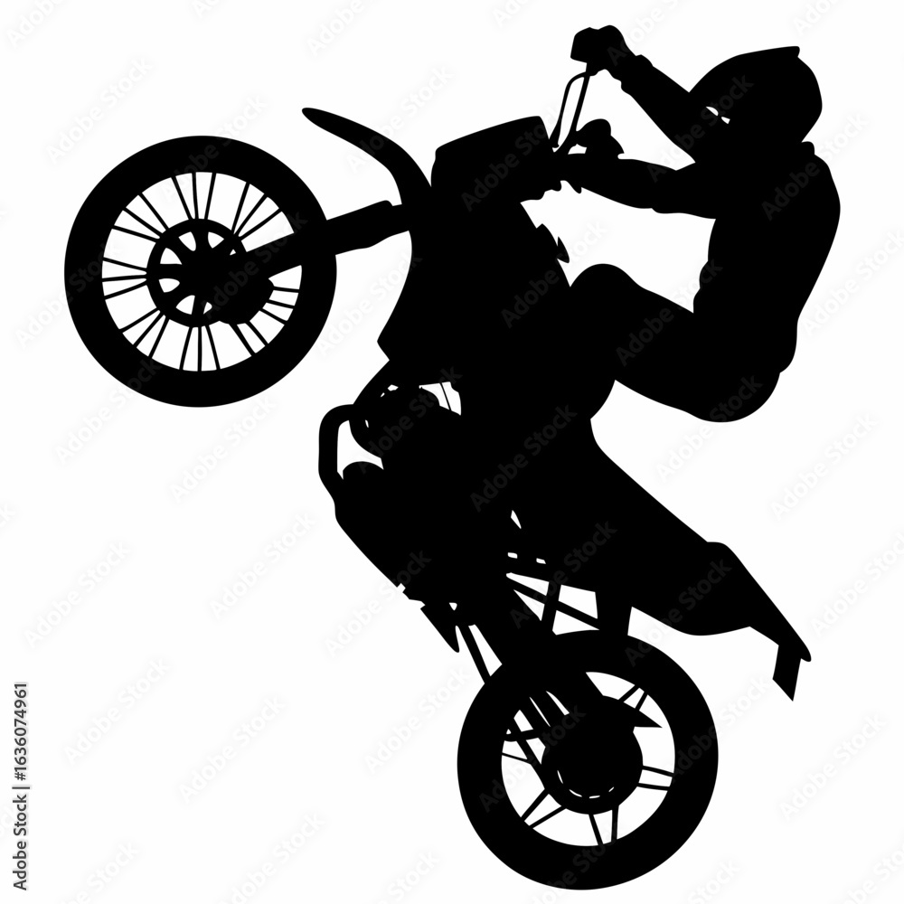 Naklejka premium Dirt Bike Stunt Silhouette