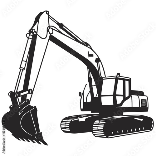 Heavy Excavator Machine Silhouette