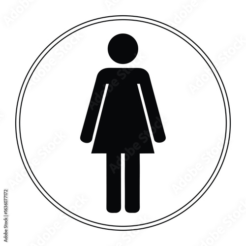 A pictogram of a man and woman silhouette on a restroom sign