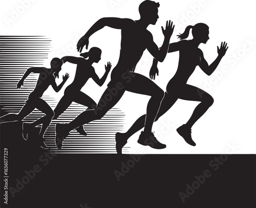 Group of Runners in a Dynamic Race
