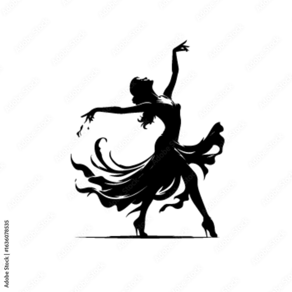 Obraz premium Graceful Dance Performance Vector Art