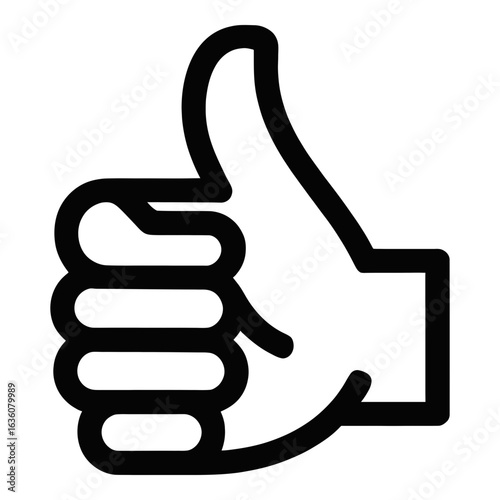 Wallpaper Mural Simple black outline thumbs up gesture silhouette icon Torontodigital.ca