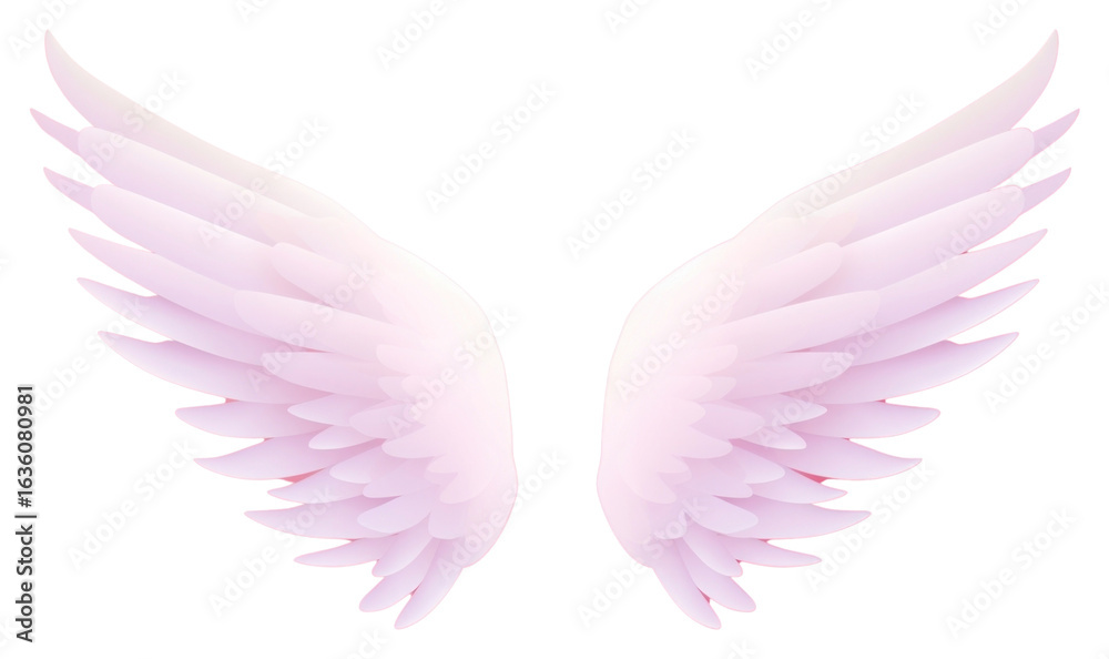Fototapeta premium PNG Cute flat icon of angel wings gradient background pink softness pattern.