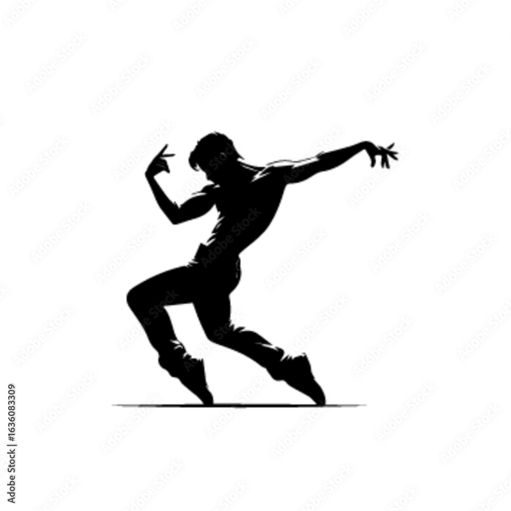 Obraz premium Powerful Dance Stance Vector Illustration