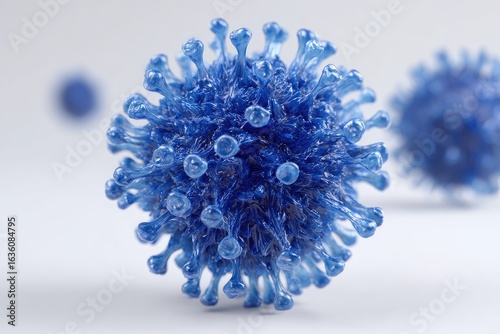 Close-up of a stylized virus