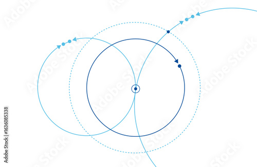 grafica, astratta, cerchi, concetto, rotazione,  orbita