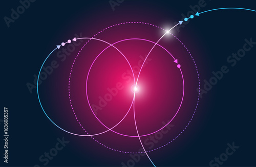 grafica, astratta, cerchi, concetto, rotazione,  orbita