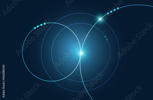 grafica, astratta, cerchi, concetto, rotazione,  orbita