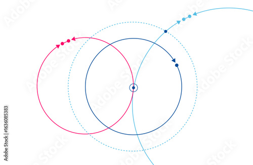 grafica, astratta, cerchi, concetto, rotazione,  orbita