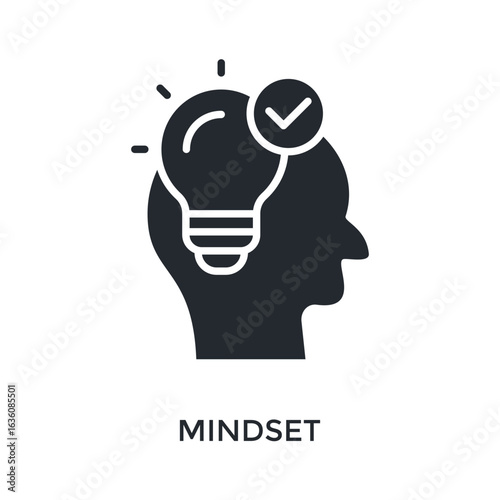 Mindset Icon Glyph Style. Vector Illustration For Graphic Design