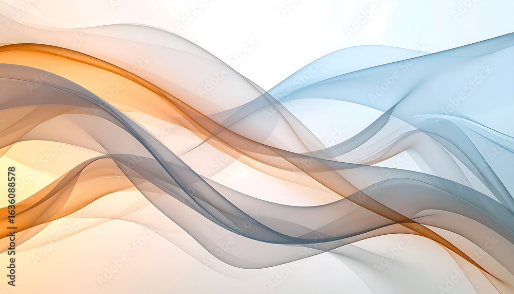 Fototapeta premium Abstract Flowing Wave Design in Orange and Blue Hues
