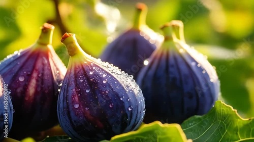 Fresh figs on branch