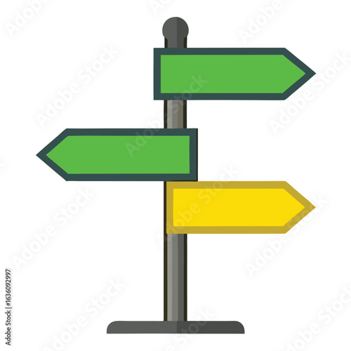 Three Directional Arrow Signs on Post