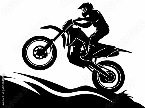 motocross rider jumping silhouette