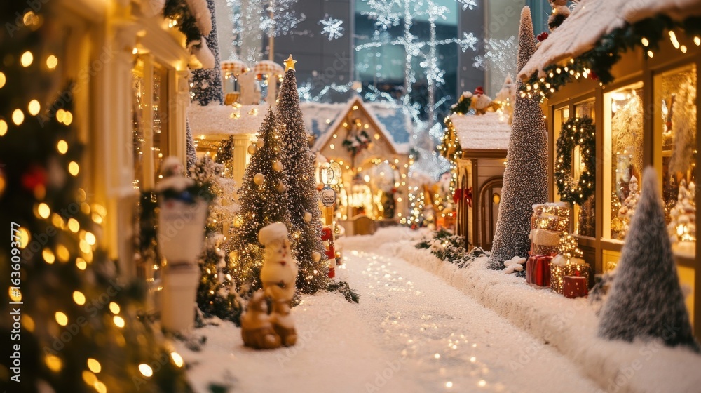 Fototapeta premium A Magical Christmas Village.
