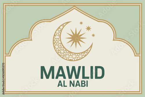 Mawlid Al Nabi Celebration Crescent Star Design