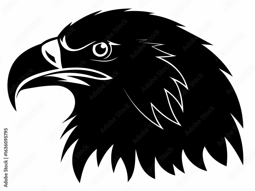 Obraz premium black eagle head logo