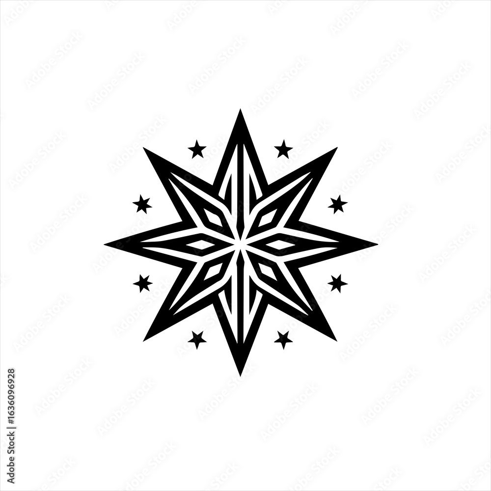Obraz premium Geometric starburst with small stars