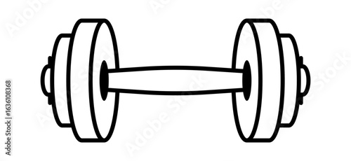 Illustration of a dumbbell designed for fitness and weight training exercises.