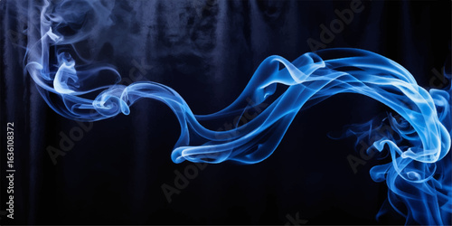 Colorful and smooth smoke swirls in a flowing, artful pattern against a dark background