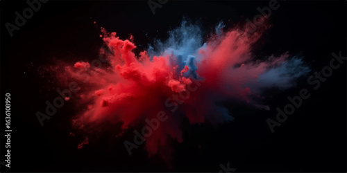 An inferno of red and black smoke, fire, and ink splashes creates a fiery, abstract texture with a sense of explosive energy