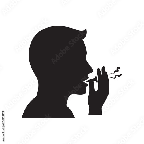 Do not Inhale Vapor silhouette icon vector flat illustration design on white background