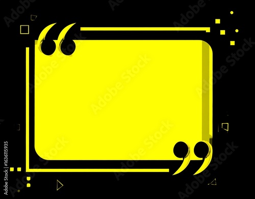 Yellow quote box with black frame