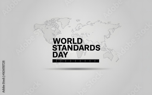 World standards day celebration with a stylized map of the world