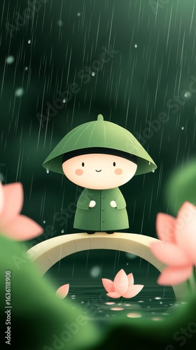 man in the rain