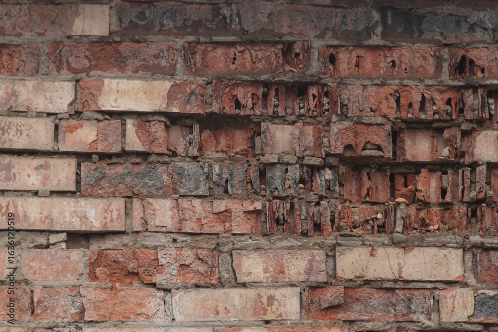 Naklejka premium Photo of brick wall texture. Texture of old brick