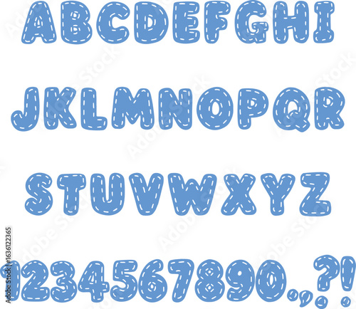 Embroidery Stitch Sewing Alphabet Lettering ABC Text Font