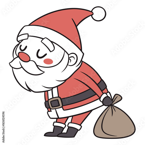 Humble Santa with a shy, gentle, modest smile, quiet old man, holiday kindness, loving, sweet