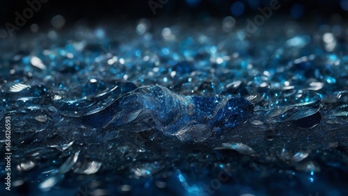 Wallpaper Mural Blue abstract glittering background features shimmering lights, soft gradients, and smooth textures, creating a calming and elegant atmosphere suitable for presentations, designs, websites, or artisti Torontodigital.ca