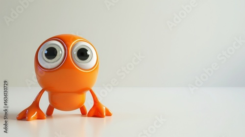 cartoon-style plastic character toy with big eyes on white background
