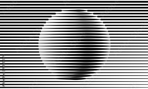 Transition parallel lines in circle. Abstract art geometric background for logo, icon, tattoo, design element. Black lines on a white background.