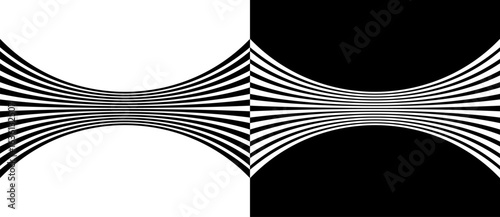 Abstract background with waves lines. Illusion of dynamic transition. Black lines on a white background.