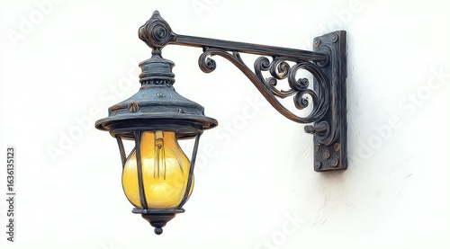 Wallpaper Mural Ornate antique wall lamp Torontodigital.ca