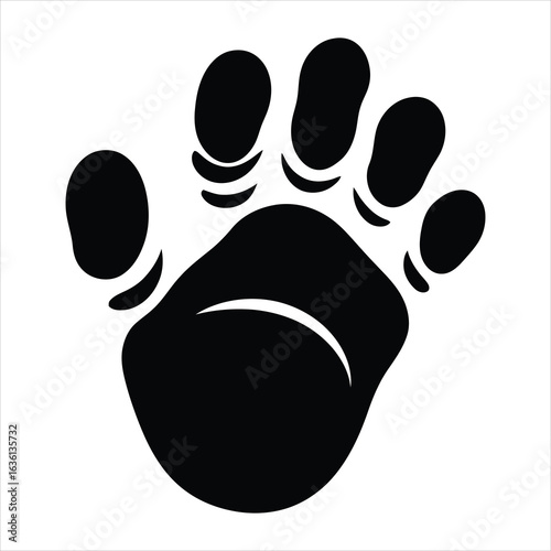 Simple black hand print or palm print logo design.

