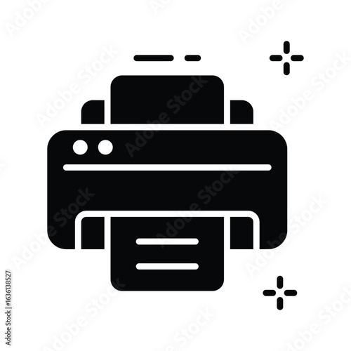 Premium glyph style icon of a document printer