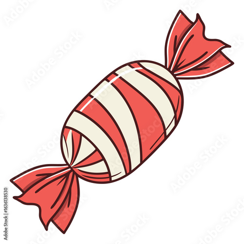 Bold color Christmas candy, vibrant and simple, festive sweet, modern graphic, pop art style