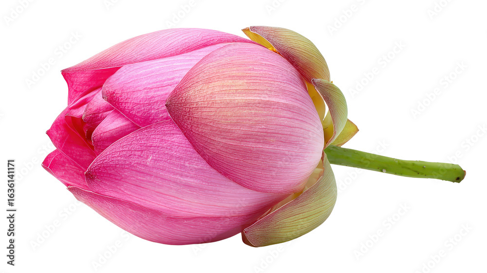 Fototapeta premium Pink lotus flower budTransparent background, PNG file