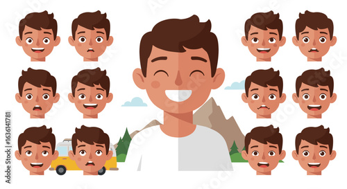 Expressive Cartoon Man: A Visual Study of Diverse Facial Expressions and Emotions