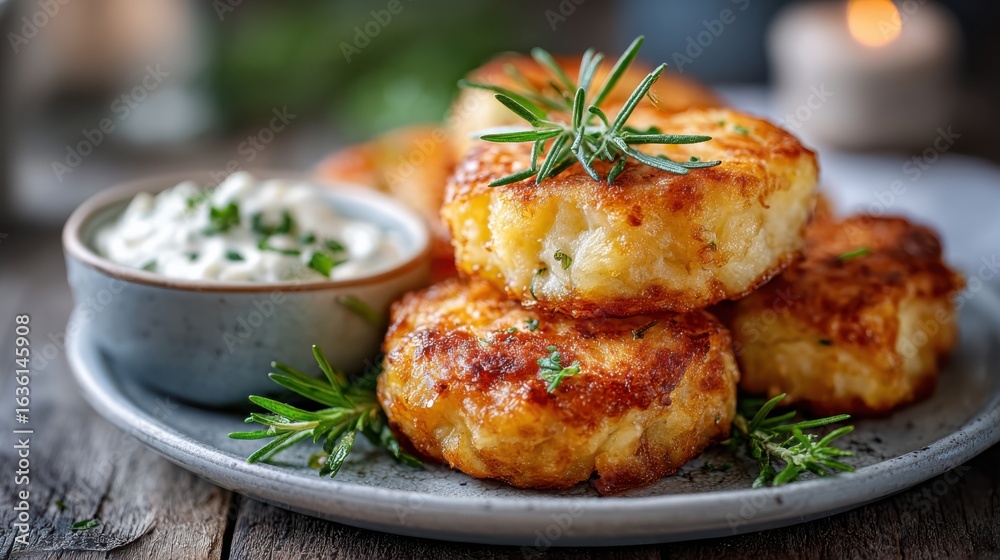Placki Ziemniaczane is a traditional Polish dish of crispy potato pancakes, typically served with sour cream or mushroom sauce, offering a hearty and satisfying bite. Placki Ziemniaczane is a traditional Polish dish of crispy potato pancakes, typically served with sour cream or mushroom sauce, offering a hearty and satisfying bite.