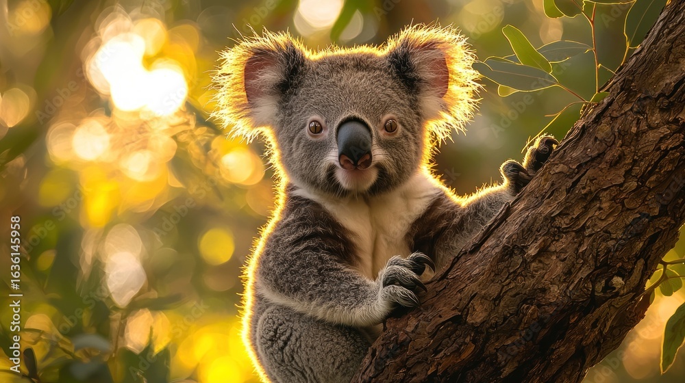 Obraz premium Adorable koala in sunlight