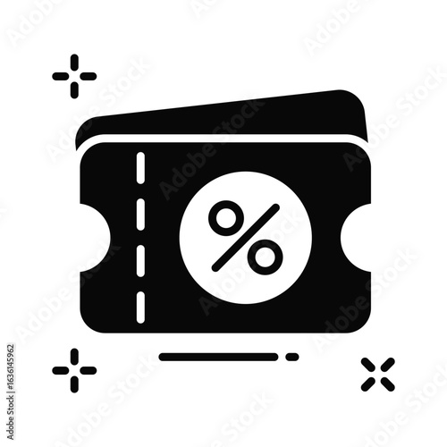 A handy glyph icon for discount coupon tracking