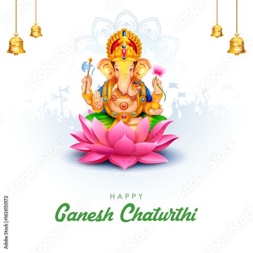 illustration of Lord Ganpati background for Ganesh Chaturthi festival of India